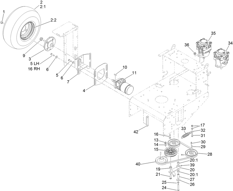 Rear Wheel and Hydraulic Drive Assembly