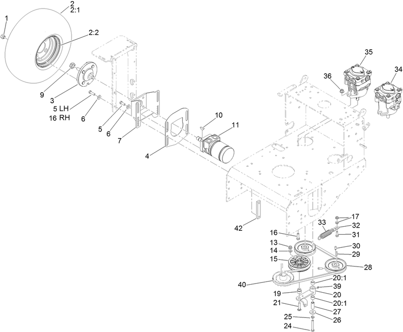 Rear Wheel and Hydraulic Drive Assembly