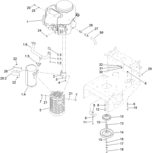 Engine and Muffler Assembly