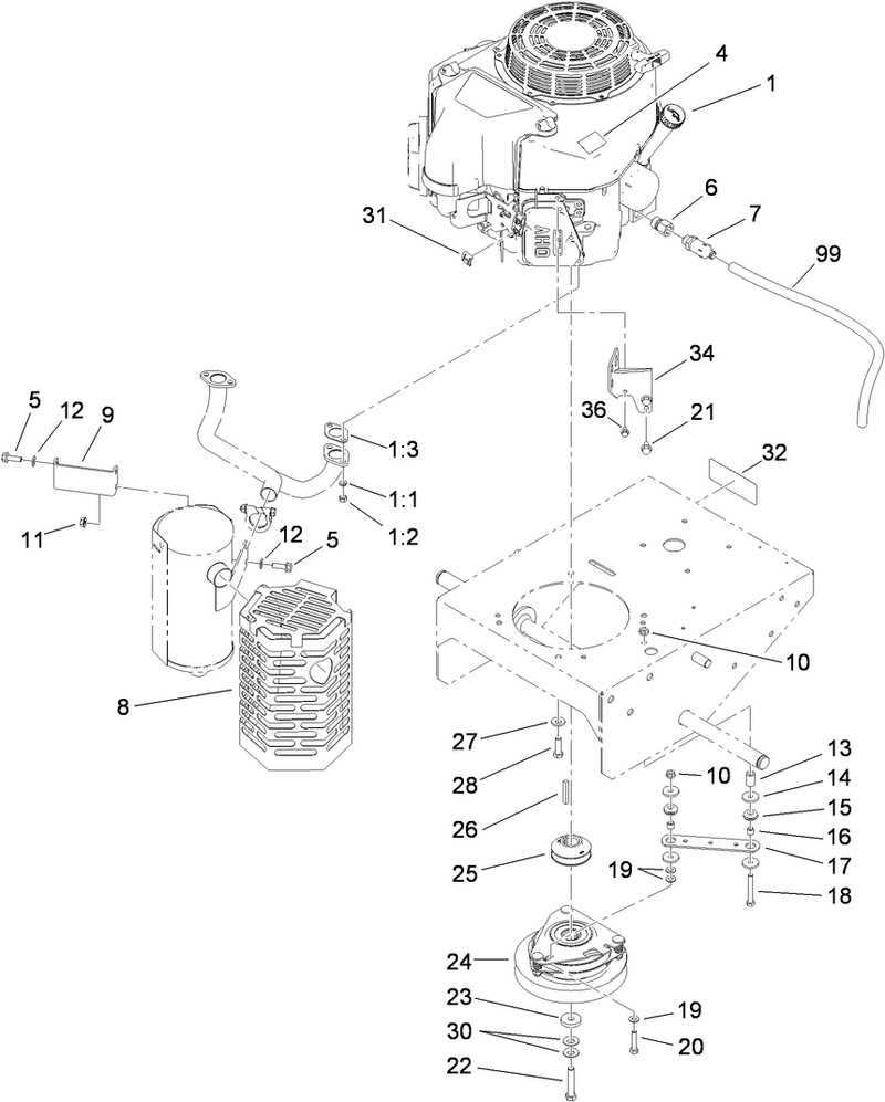 Engine and Clutch Assembly