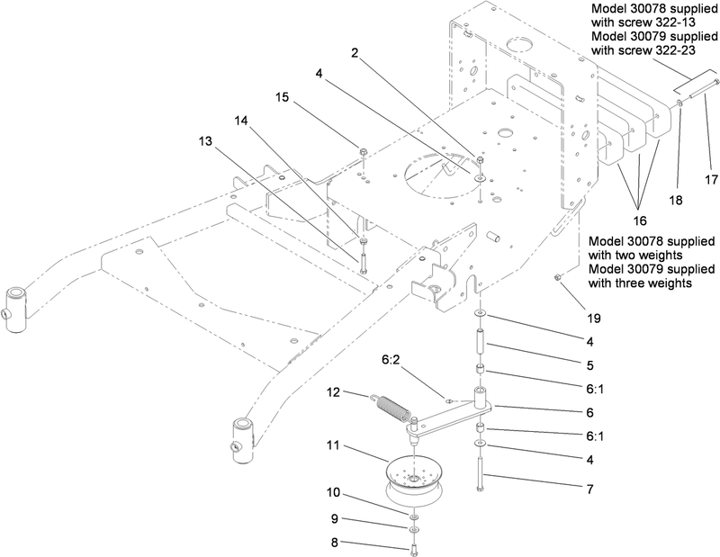 Power Take Off Idler and Weight Assembly