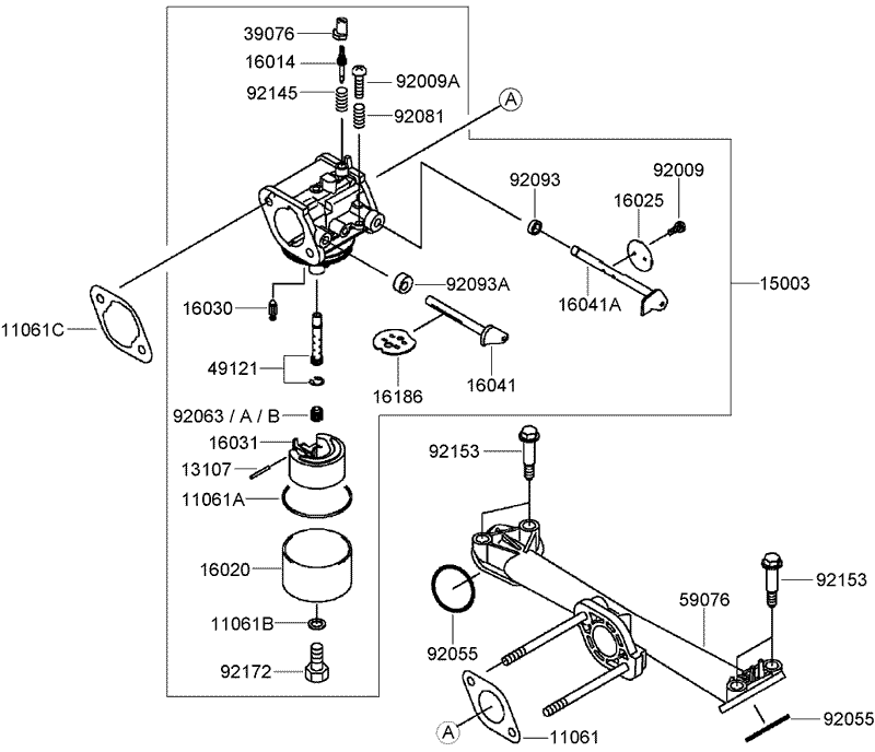 Carburetor Assembly Kawasaki FH430V AS35