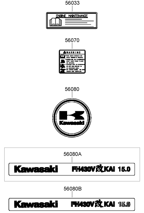 Label Assembly Kawasaki FH430V AS35