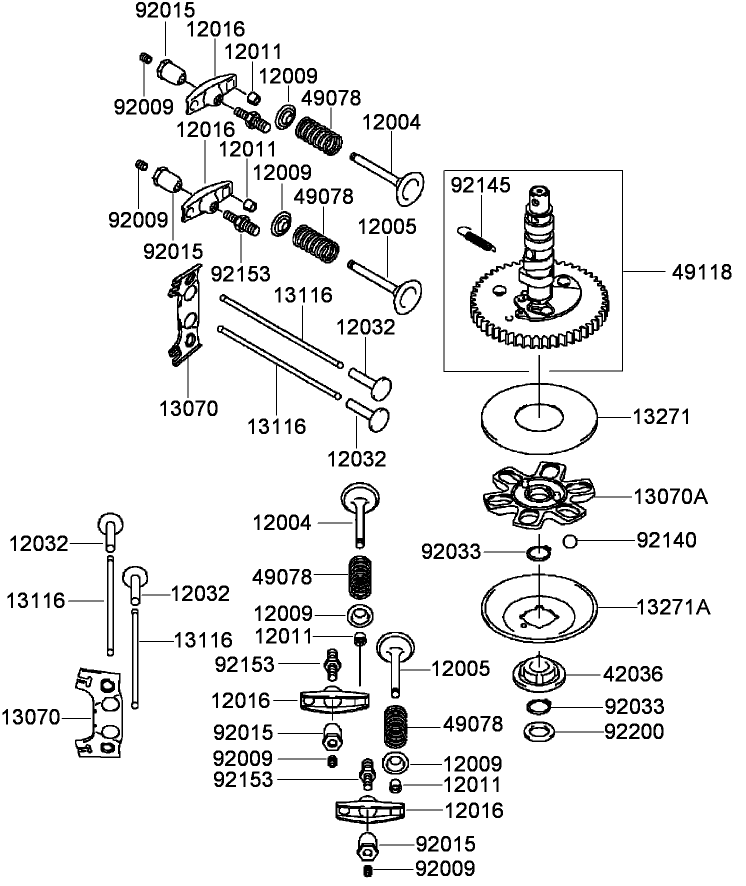 Valve and Camshaft Assembly Kawasaki FH430V AS35