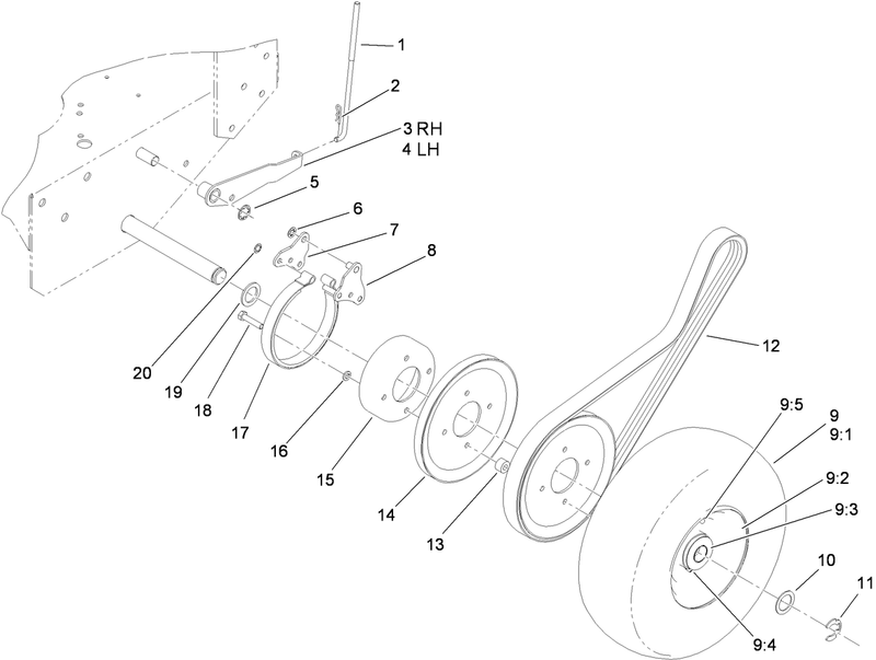 Brake Wheel Pulley and Wheel Assembly