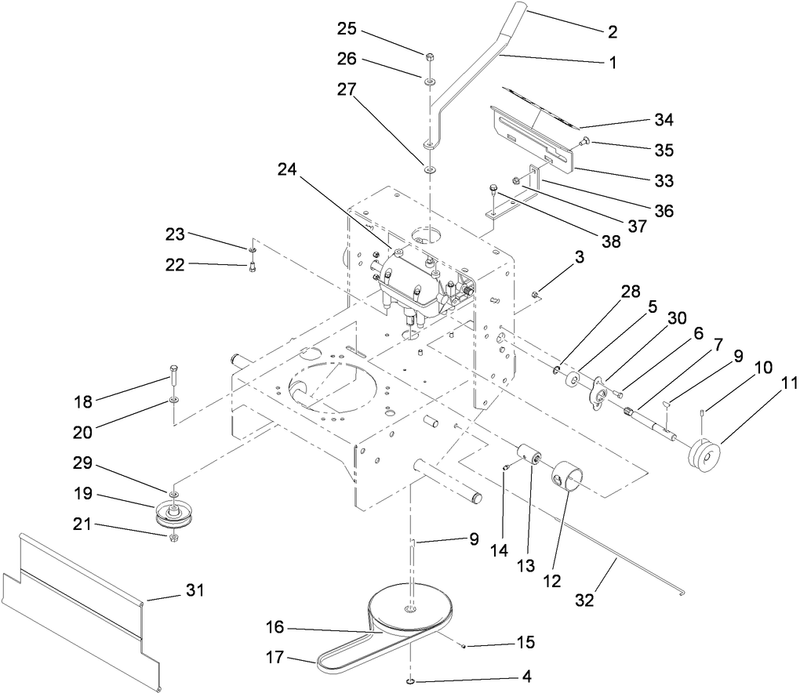 Transmission and Idler Pulley Assembly