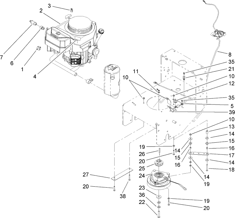 Engine and Clutch Assembly