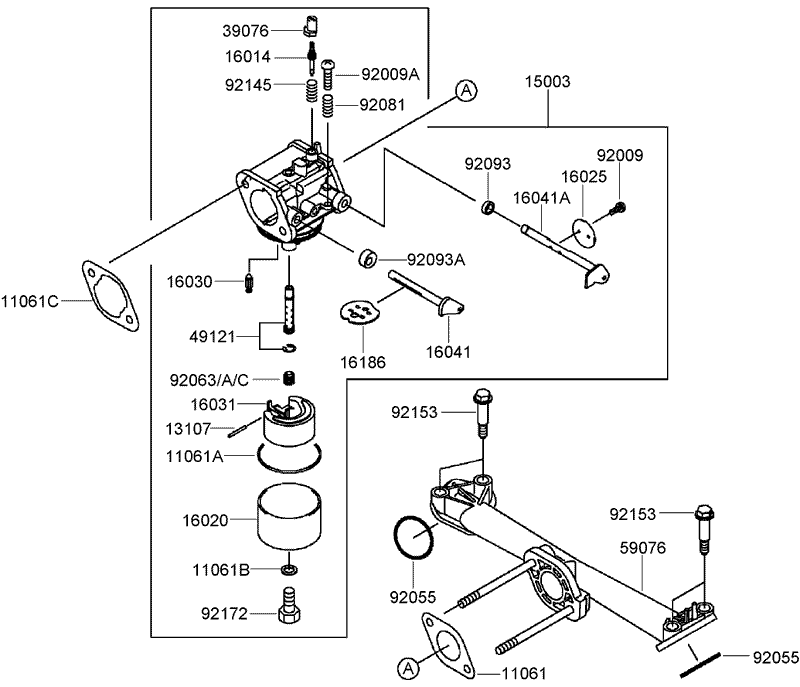 Carburetor Assembly Kawasaki FH430V DS28