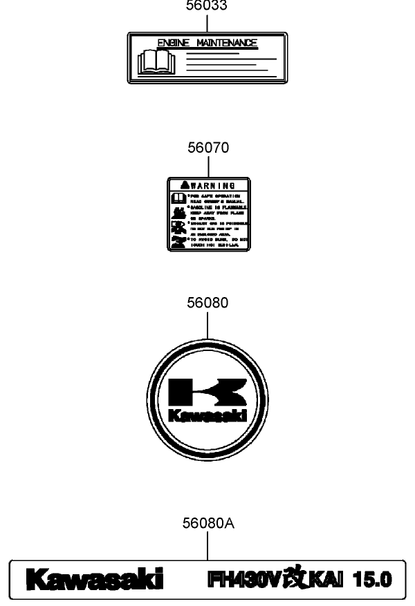 Label Assembly Kawasaki FH430V DS28
