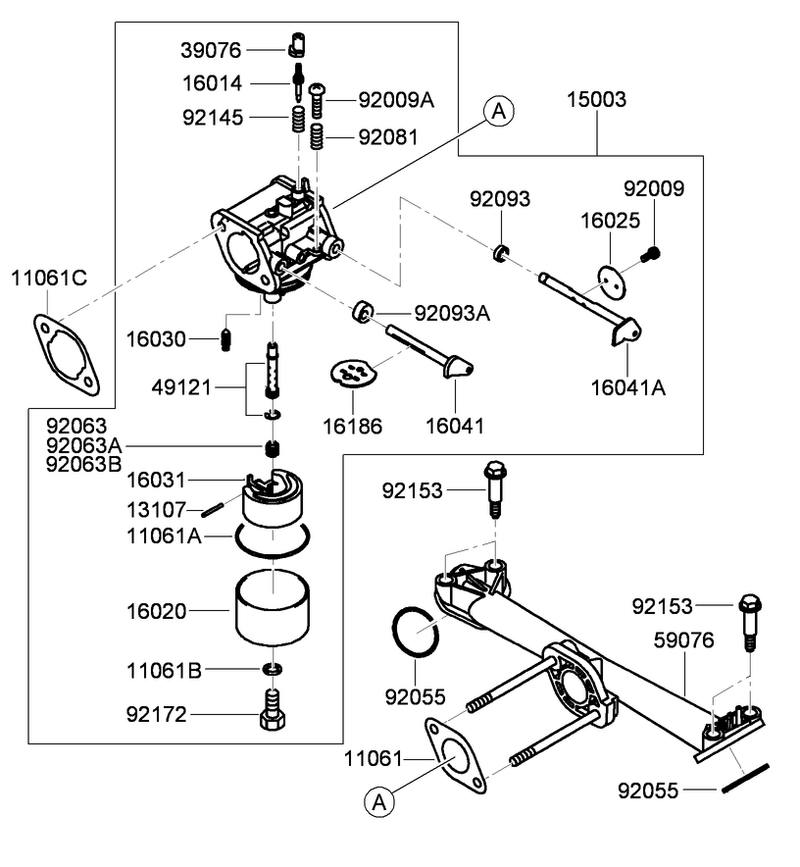 Carburetor Assembly Kawasaki FH430V ES28
