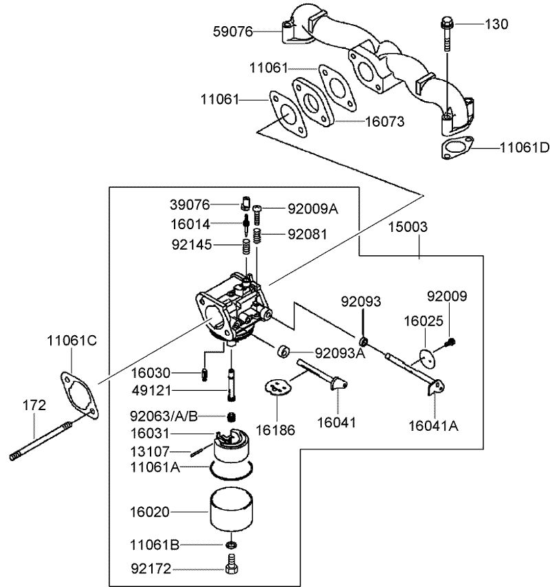 Carburetor Assembly Kawasaki FH541V ES30
