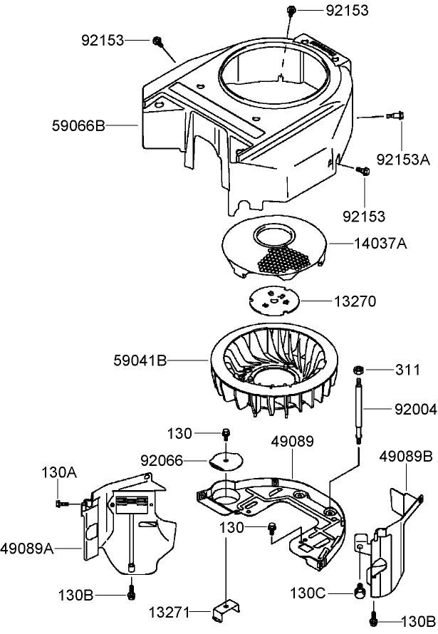 Cooling Equipment Assembly Kawasaki FH541V ES30
