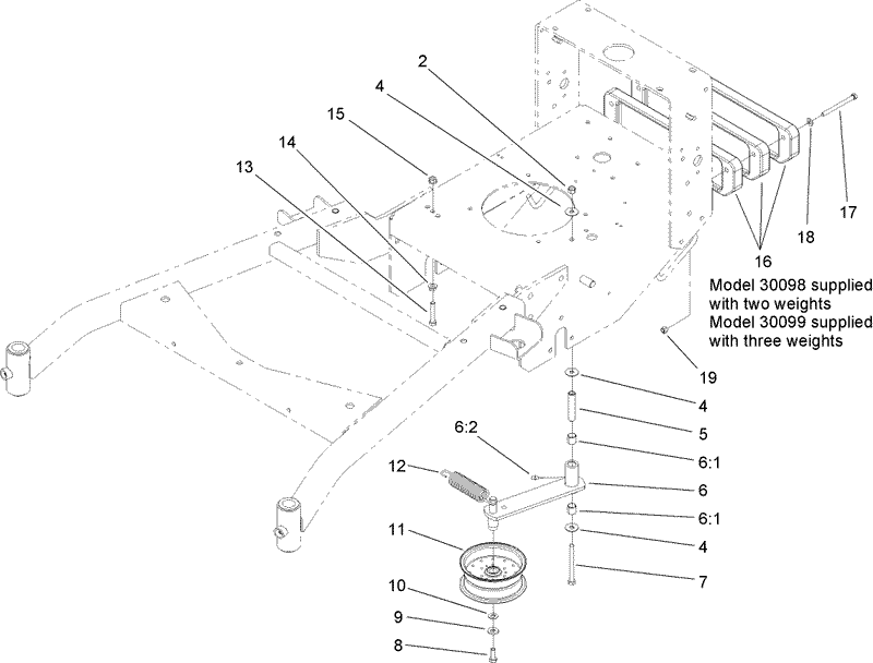 Power Take Off Idler and Weight Assembly