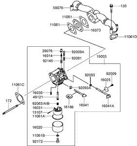 Carburetor Assembly Kawasaki FH541V-ES30