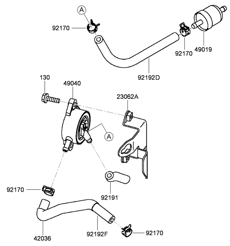 Fuel Tank and Valve Assembly Kawasaki FH541V GS30
