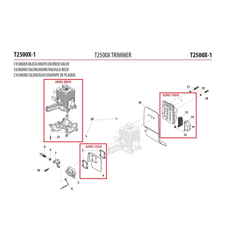 CYLINDER BLOCK/MUFFLER/REED VALVE