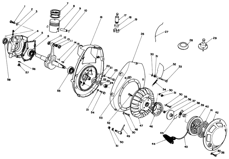 Crankcase and Flywheel Assembly