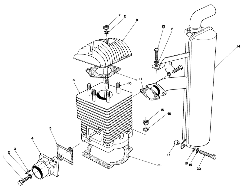 Cylinder and Muffler Assembly