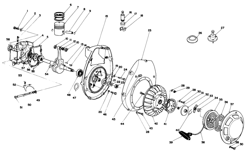 Crankcase and Flywheel Assembly