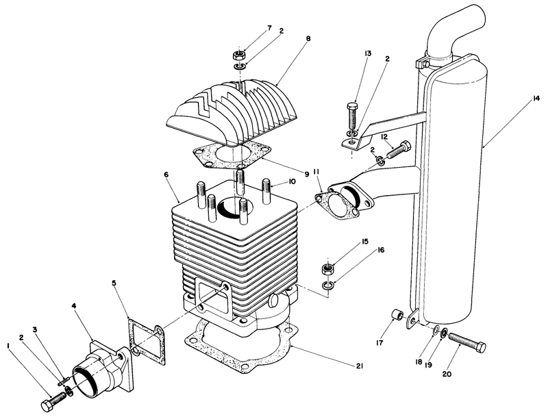 Cylinder and Muffler Assembly