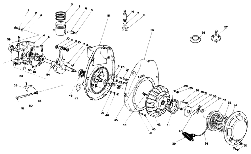 Crankcase and Flywheel Assembly