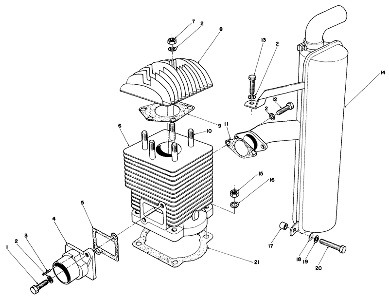 Cylinder and Muffler Assembly