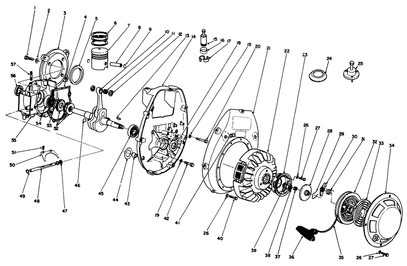 Crankcase and Flywheel Assembly