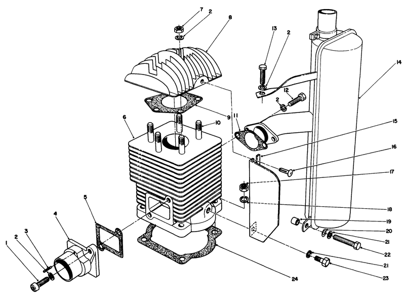 Cylinder and Muffler Assembly