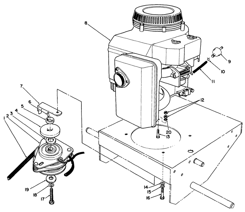 Engine and Clutch Assembly