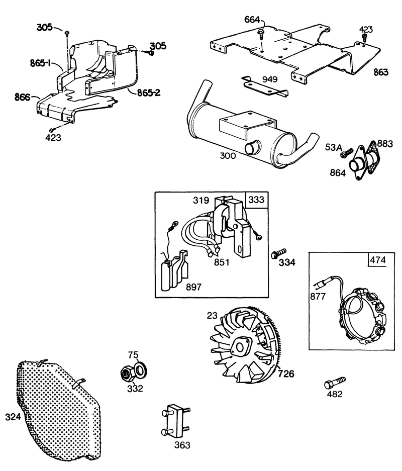 Engine Briggs and Stratton Model No 402707 0158 01 continued