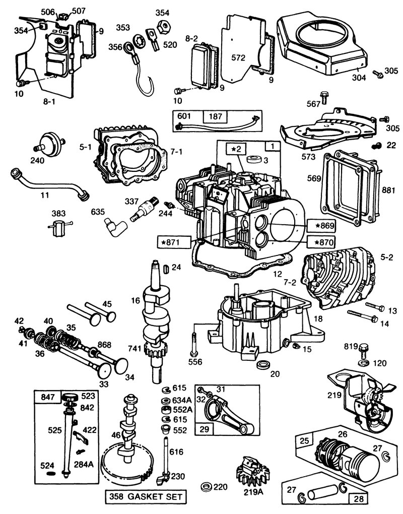 Engine Briggs and Stratton Model No 402707 0158 01 continued