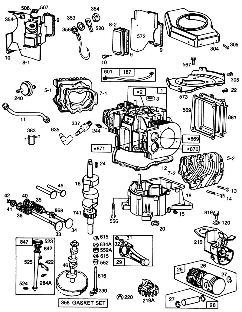 Briggs and Stratton Engine Model No 402707 0158 01 continued