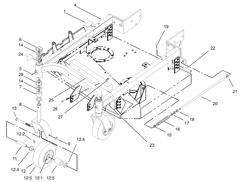 Carrier Frame and Caster Assembly