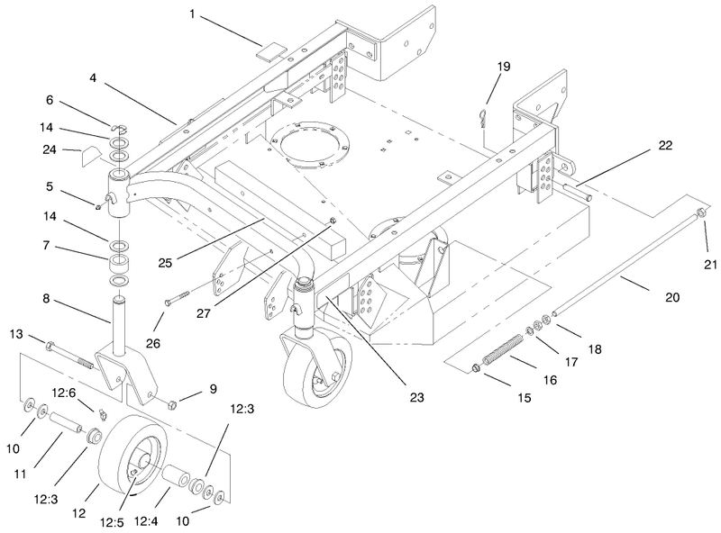 Carier Frame And Castor Assembly