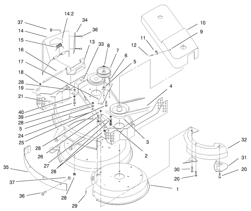 Pulley Deck And Cover Assembly