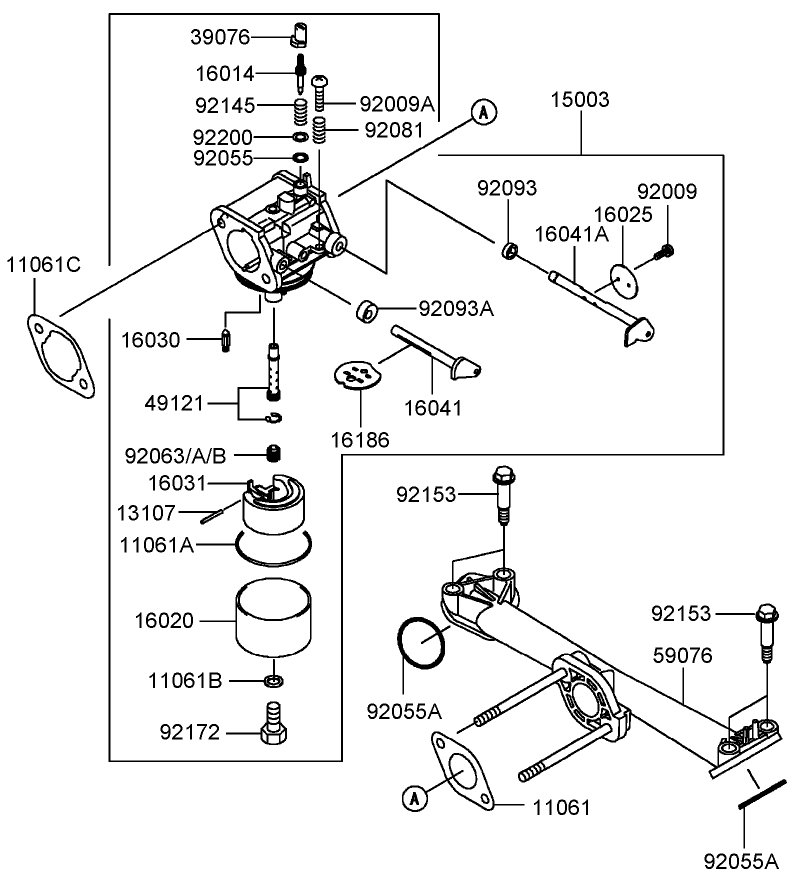 Carburetor Assembly Kawasaki FH381V AS25