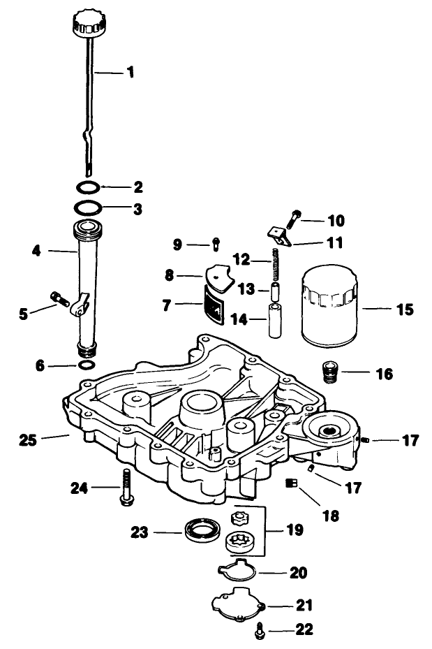 Oil Panlubrication Engine Kohler Model Cv125t Spec No 1254