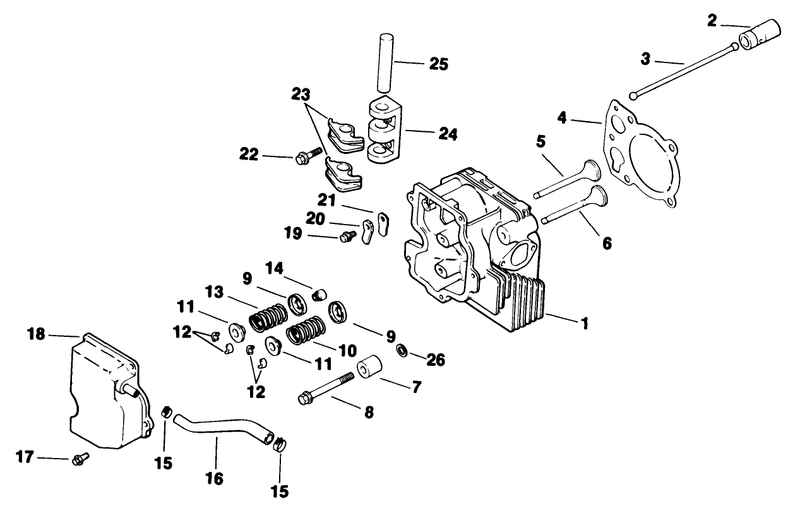 Cylinder Head Breather Valve Engine Kohler Model Cv125t Specs No 1254