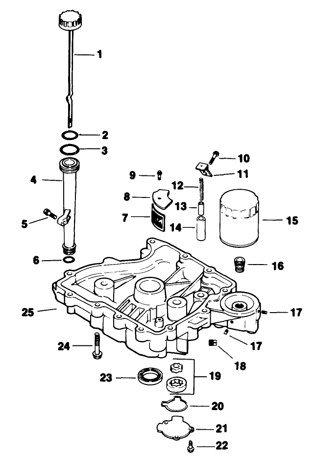 Oil Pan Lubrication Engine Kohler Model Cv125t Spec No 1254