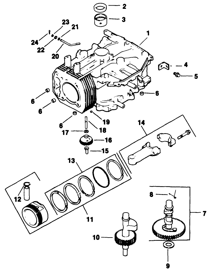 Crankcase Engine Kohler Model Cv125t Spec No 1254