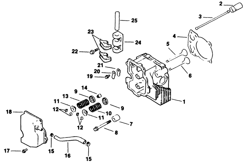 Cylinder Headvalvebreather Engine Kohler Model Cv125t Spec No 1254