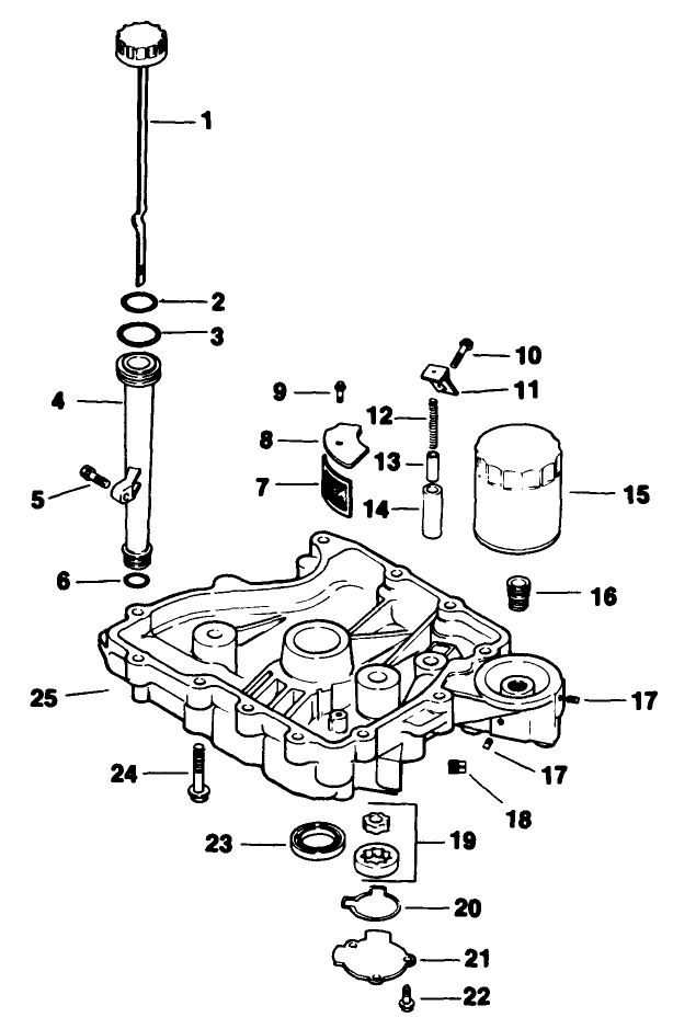 Oil Panlubrication Engine Kohler Model Cv125t Spec No 1254