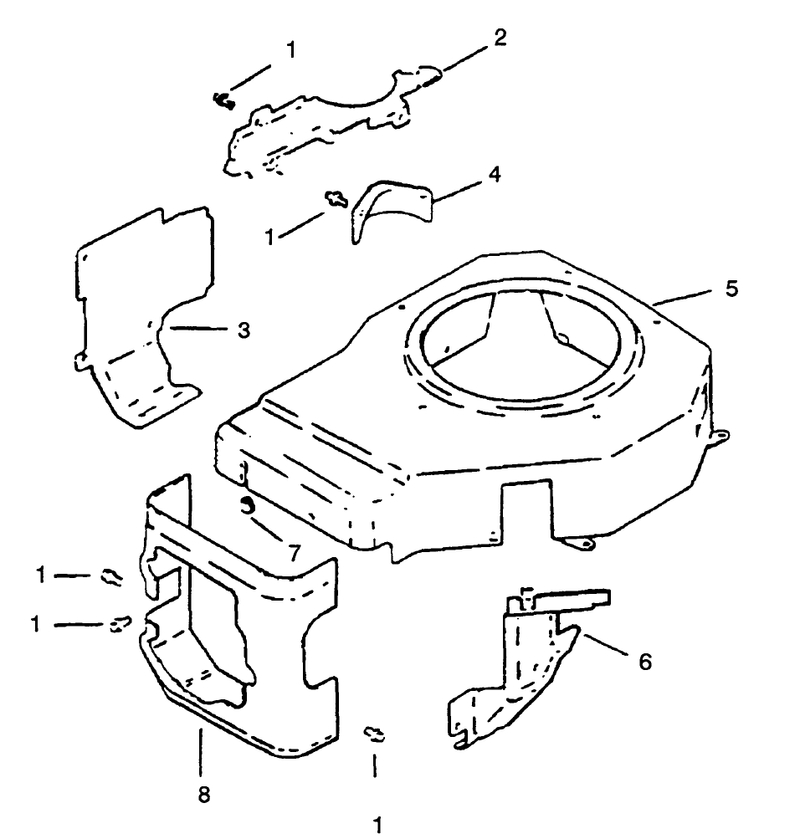 Blower Housing and Baffle Engine Kohler Model No Cv125t 1254