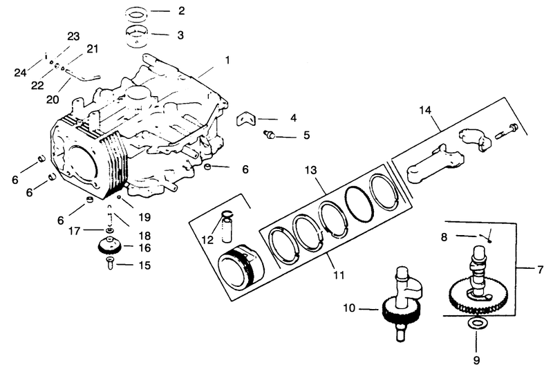 Crankcase Engine Kohler Model No Cv125t 1254