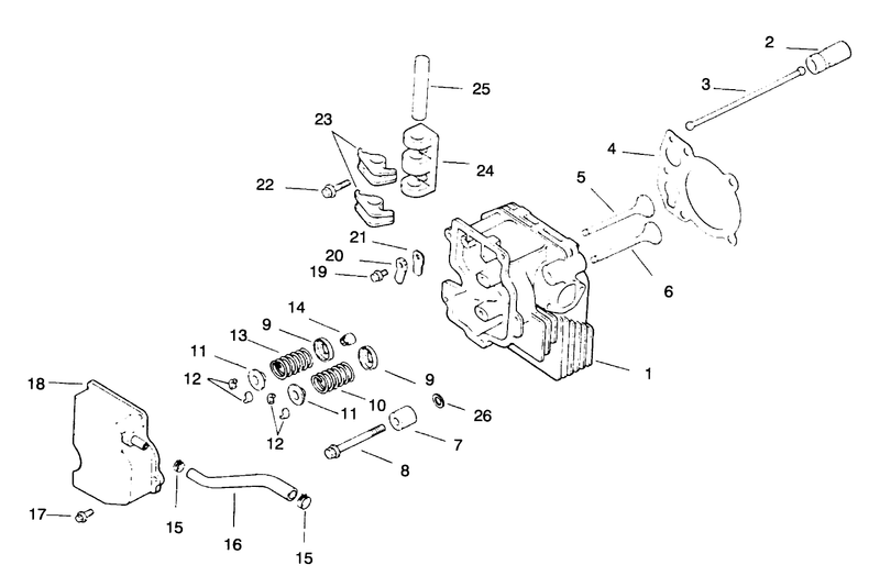 Cylinder Headvalvebreather Engine Kohler Model No Cv125t 1254