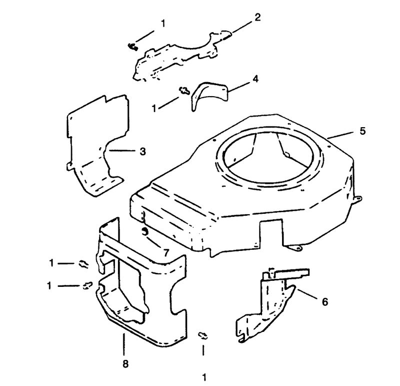 Blower Housing and Baffle Engine Kohler Model No Cv125t 1254