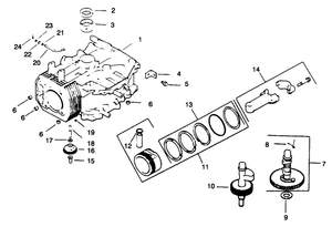 Crankcase Engine Kohler Model No Cv125t-1254
