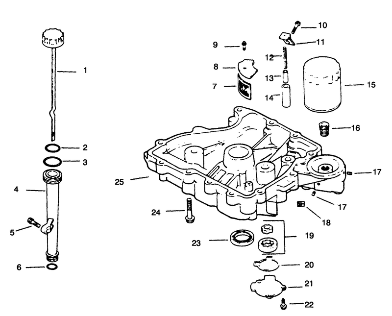 Oil Panlubrication Engine Kohler Model No Cv125t 1254