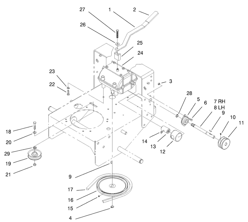 Transmission and Idler Pulley Assembly