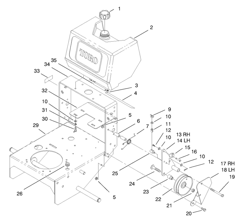 Fuel Tank And Idler Bracket Assembly